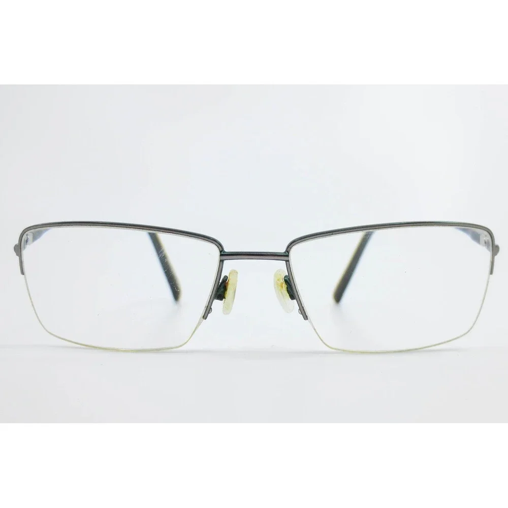Turboflex TF340 Dark Green Rectangular Semi Rimless Eyeglass Frames 55-17-145 20